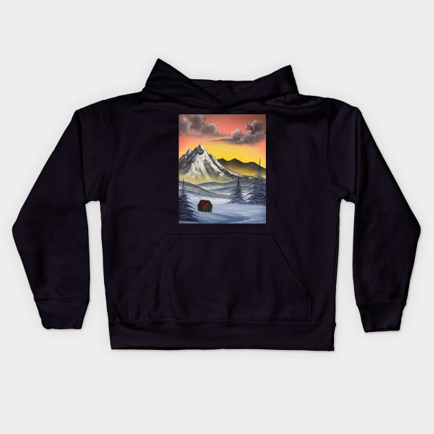 Warm Winter Mountain Kids Hoodie by J&S mason